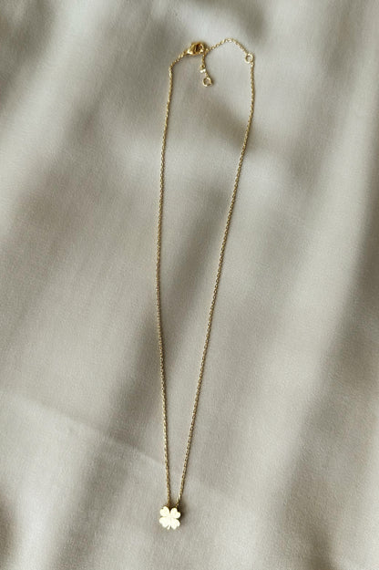 Clover Pendant Brass Necklace