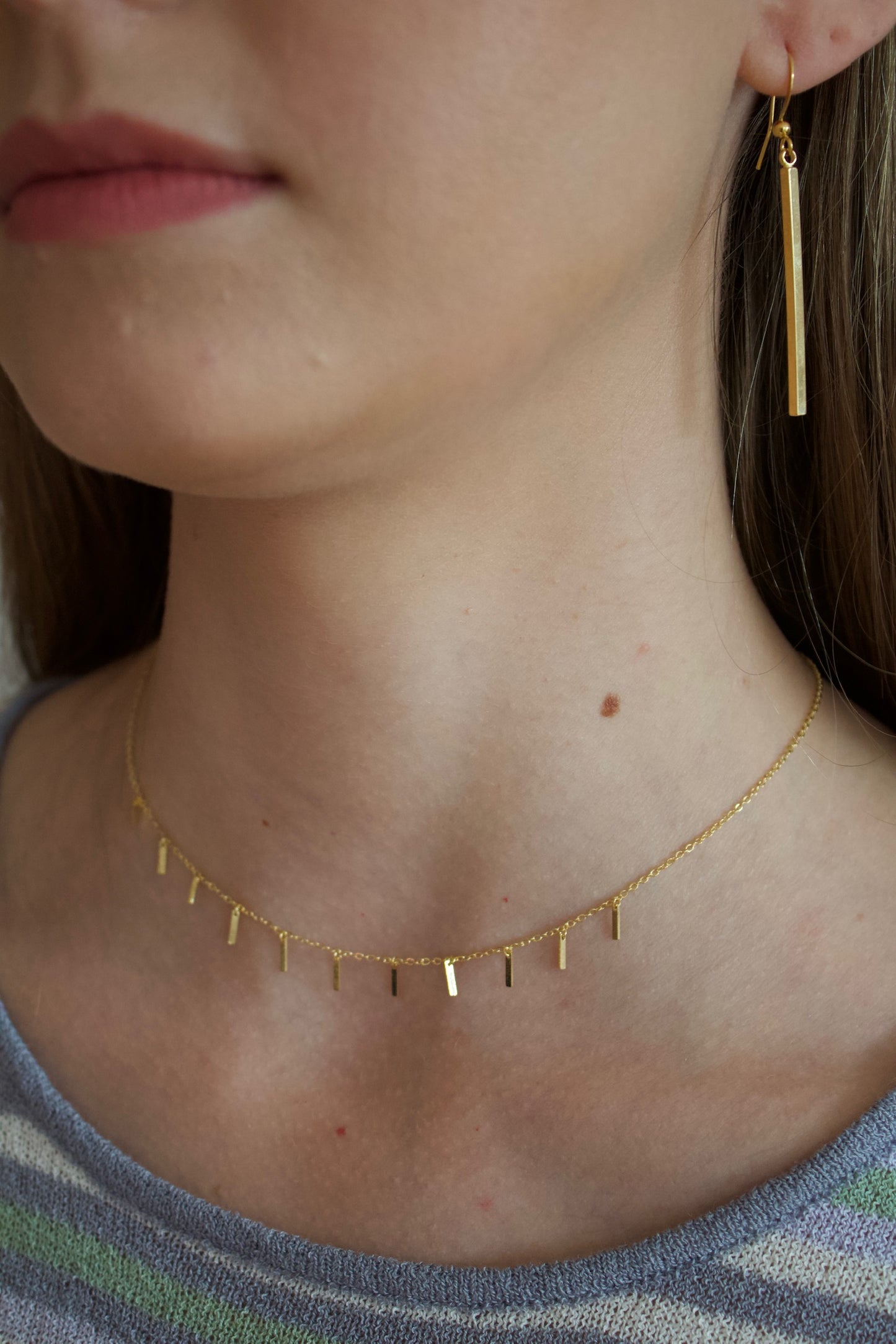 Brass Multi Bar Necklace